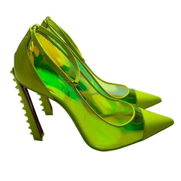 Christian Louboutin Debout Condorapik 100 Patent Iridescent Pump Yellow Size 9 - Picture 4 of 9